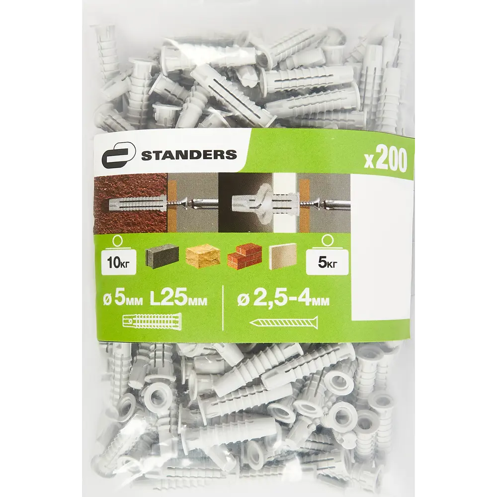 Дюбель универсальный STANDERS PDU N 5×25 мм для внутренних и наружных работ 83387852 STLM-0040761 - Вид №5