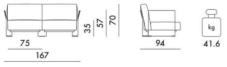 2-местный садовый диван Sunbrella® Kartell POP OUTDOOR ARCH-00074653 - Вид №26