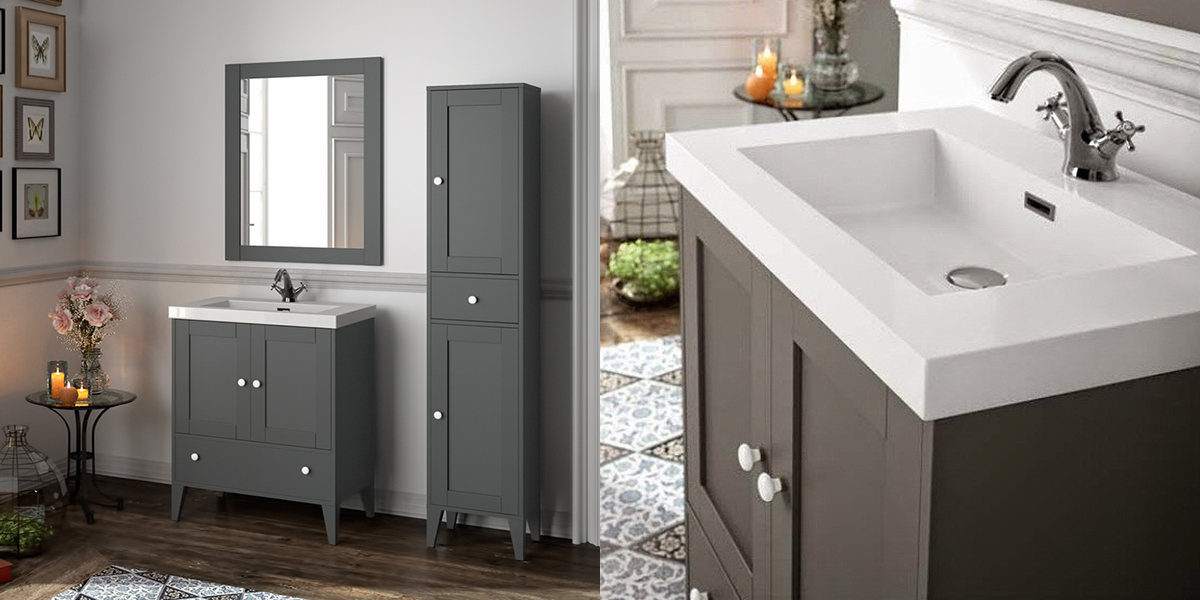 КОМПЛЕКТ МЕБЕЛИ BOHEME 70 СМ MATT GREY SALGAR 20576 - Вид №1