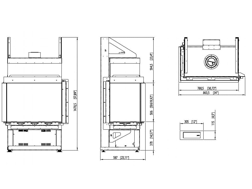 Угловой утопленный камин из закаленного стекла Planika Sono ARCH-00122018 - Вид №1