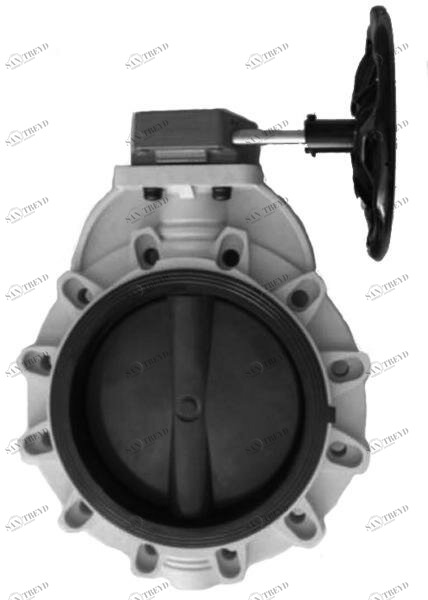 SANIT 152305050063 Универсальная промышленная / Химическая дроссельный клапан FK, PVDF, механическая коробка передач 