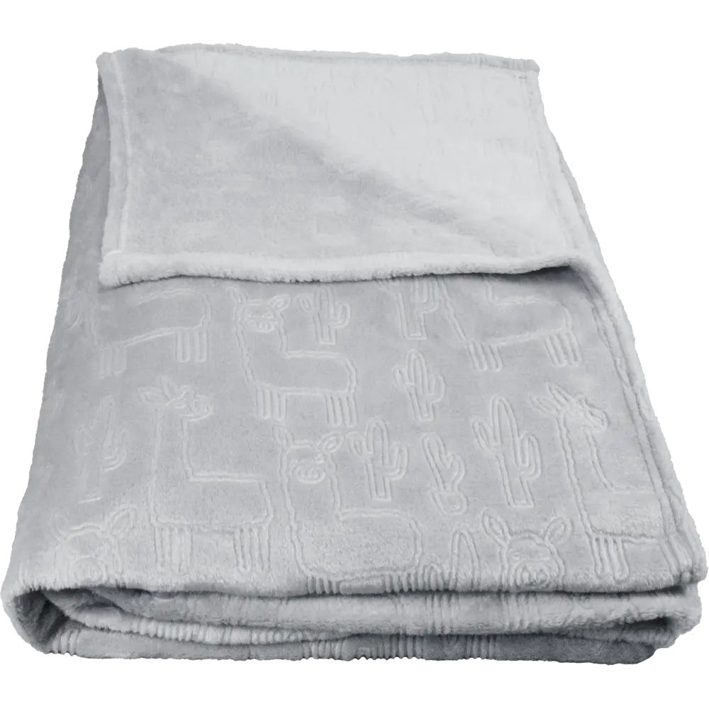 Плед «Ламы», 140x200 см, фланель, цвет серый BELEZZA STLM-2153694 - Вид №2