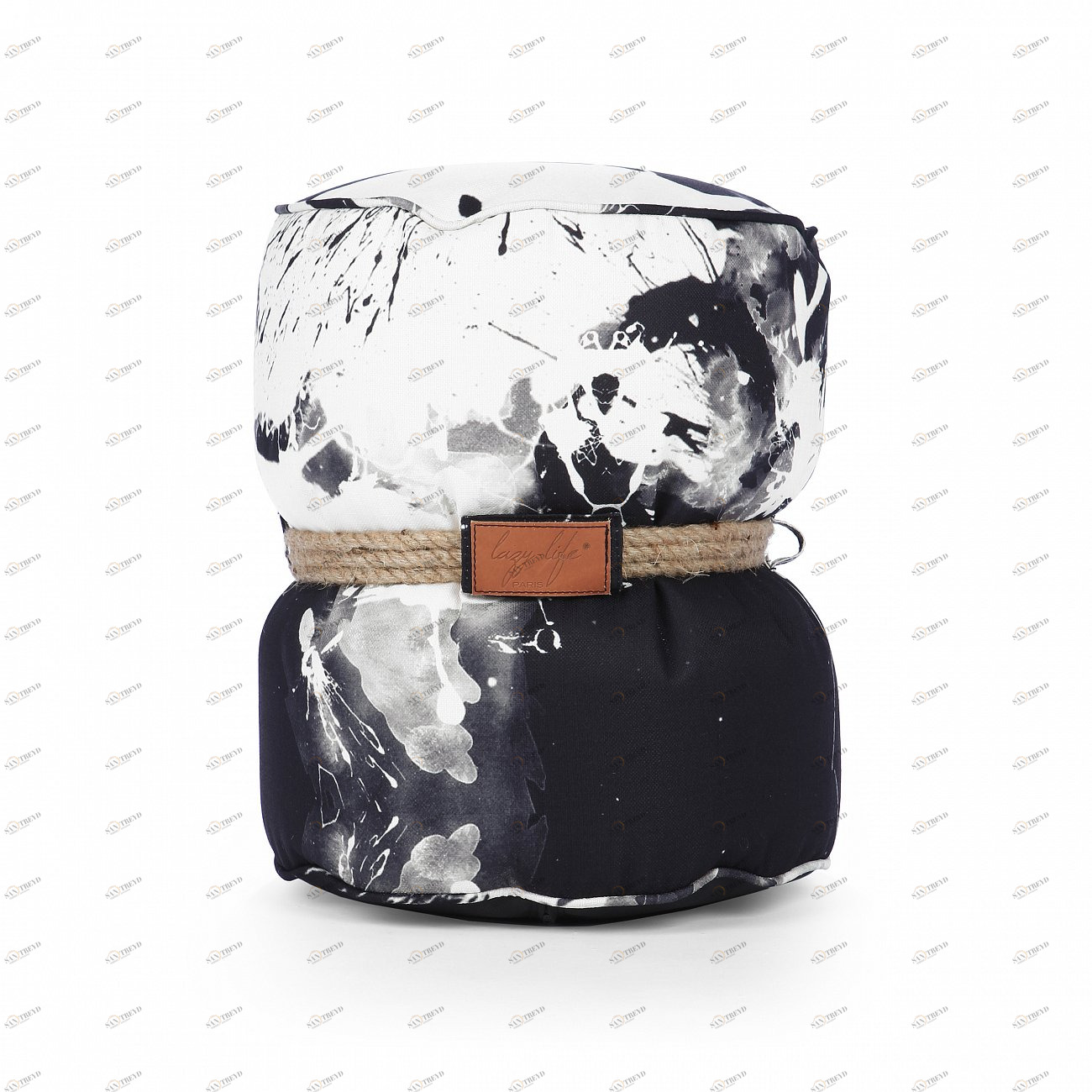 Пуф Tam-Tam черно-белый LAZY LIFE PARIS ДИЗАЙНЕРСКИЕ 051175 Белый;черный 