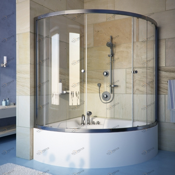 160X160GV864RS Душевое ограждения на борт вынны GUTEWETTER Германия SHAPE