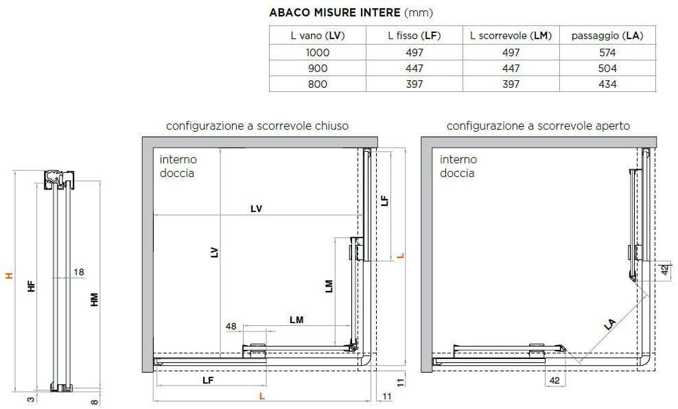 Стеклянная угловая квадратная душевая кабина с раздвижной дверью Saint-Gobain - Logli Doccia35 ARCH-00004185