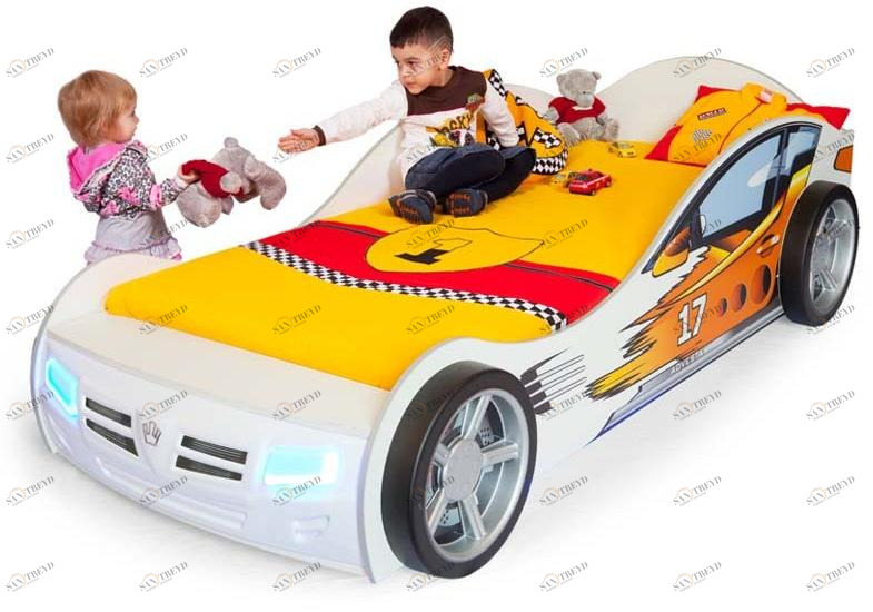 Кровать машина ABC-KING Champion (190*90) Белая 4631147956811