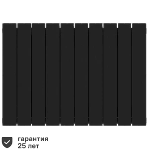 Радиатор секционный Rifar Supremo S50010RAL9005 500/90 10 секций боковое подключение биметалл черный