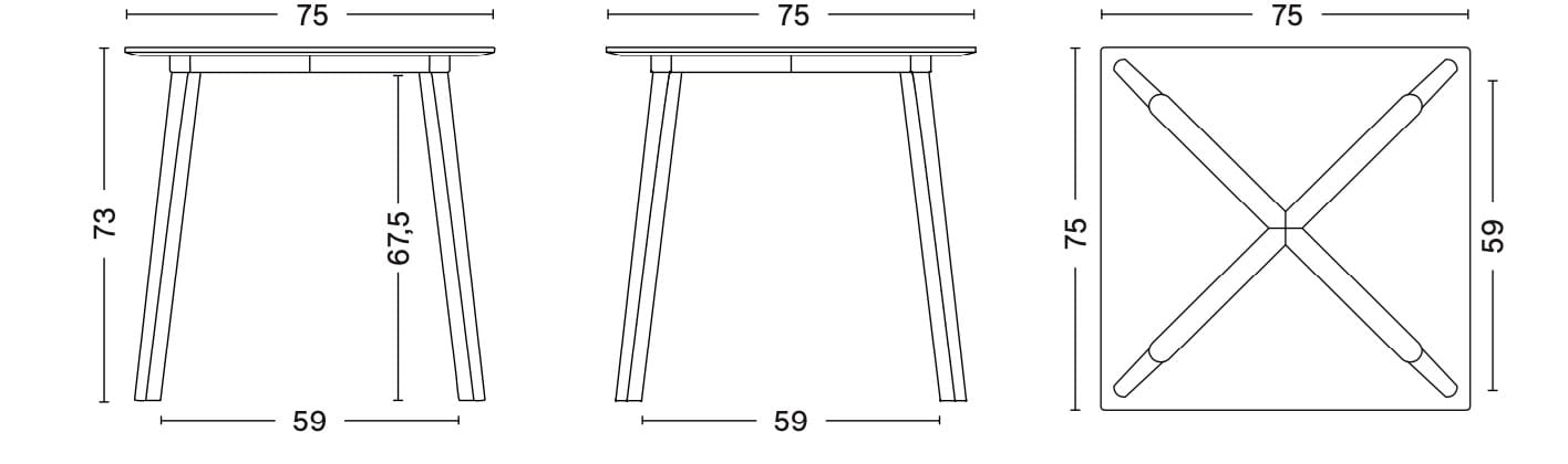Деревянный квадратный стол Hay Копенгаген ARCH-00107585 - Вид №12