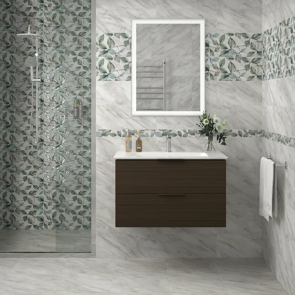 Декор настенный Kerama Marazzi Кремона VT/A587/7234 20x50 см матовый цвет белый зеленый синий 87653956 STLM-2103506 - Вид №4