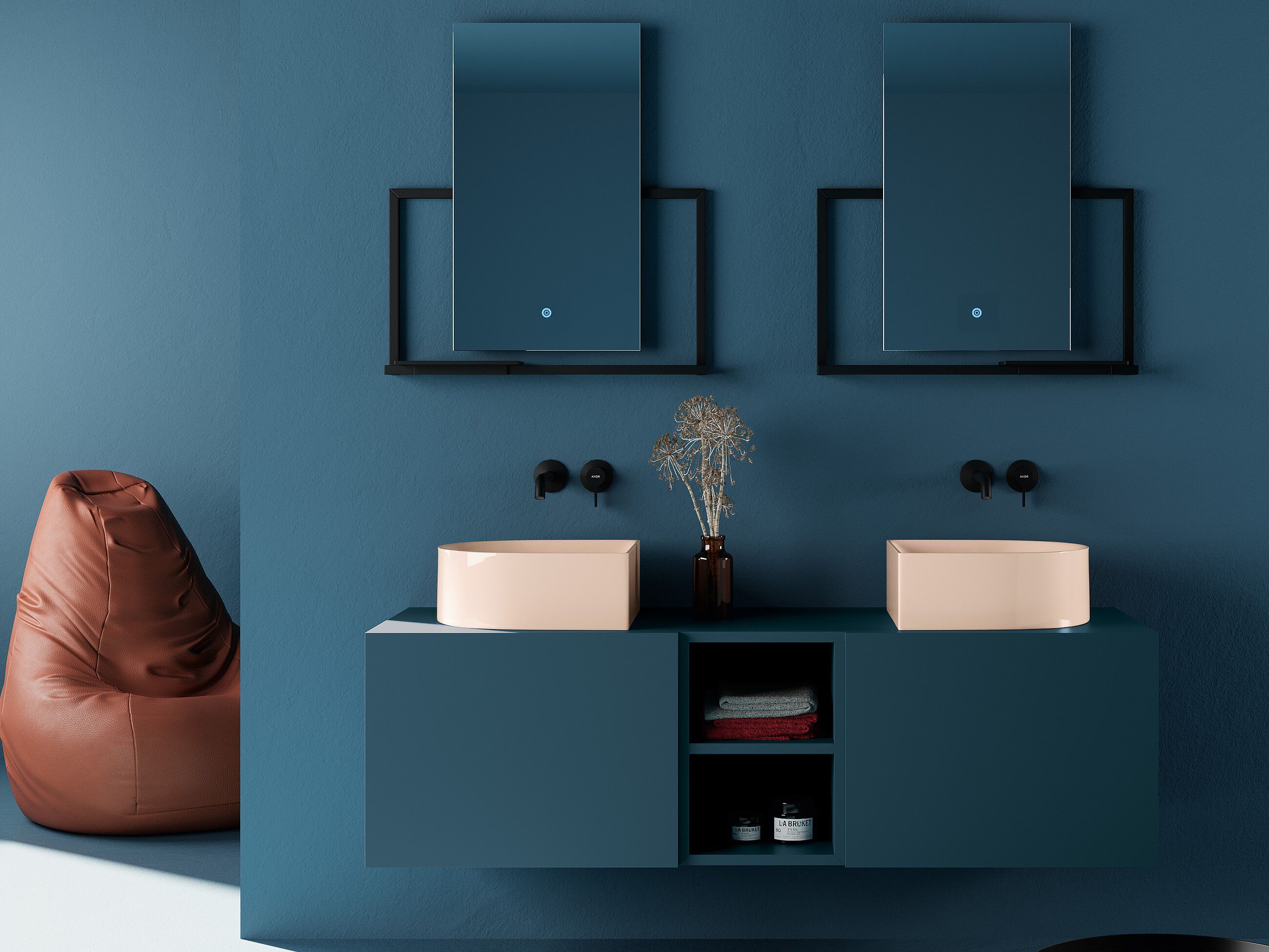 Двойной подвесной умывальник Scarabeo Ceramiche Picture ARCH-00074228