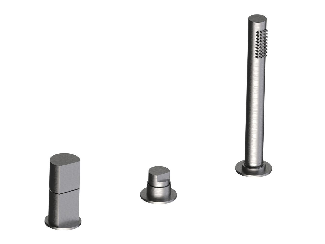 Смеситель для ванны с 3 отверстиями из нержавеющей стали с ручным душем Rubinetterie Frattini Borgia ARCH-00105090