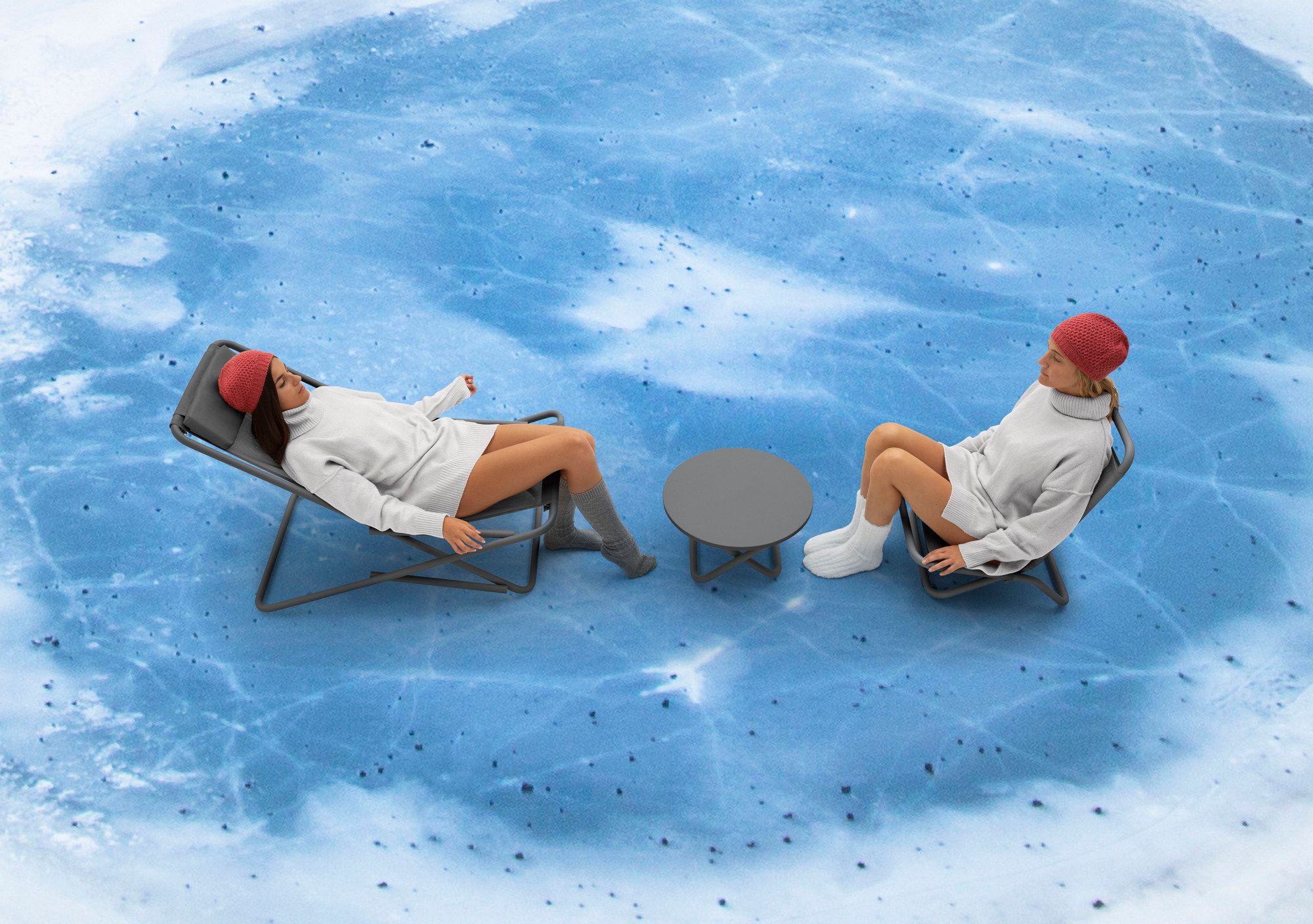 Термокрытый алюминиевый складной низкий журнальный столик Diabla Trip ARCH-00065890 - Вид №4