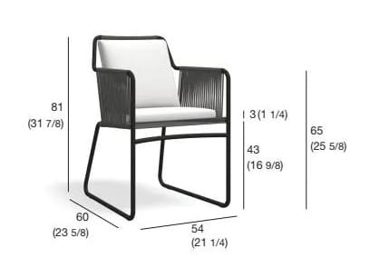 Веревочный стул для сада с подлокотниками RODA Harp ARCH-00102244 - Вид №28
