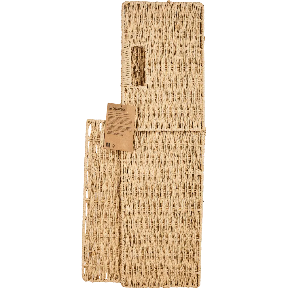 SPACEO Корзина для хранения из бумажных нитей 38×28×18 см бежевая 89344360 Kub STLM-1080008 - Вид №4