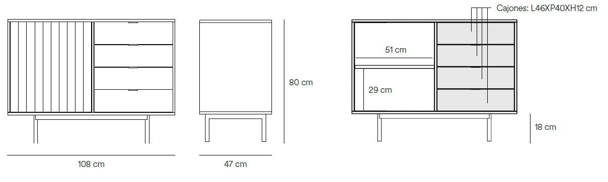 Шкаф из МДФ с распашными дверцами и ящиками TEULAT Sierra ARCH-00015967 - Вид №13
