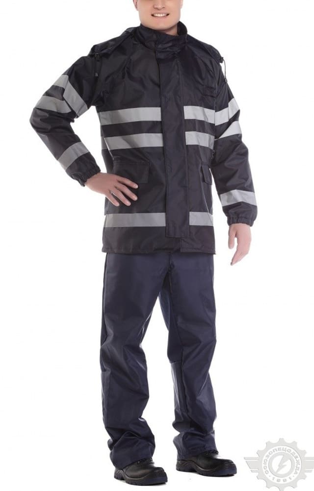 65798 Куртка-ветровка с СВП синяя  Непромокаемая спецодежда  размер 48-50/182-188  - Вид №6