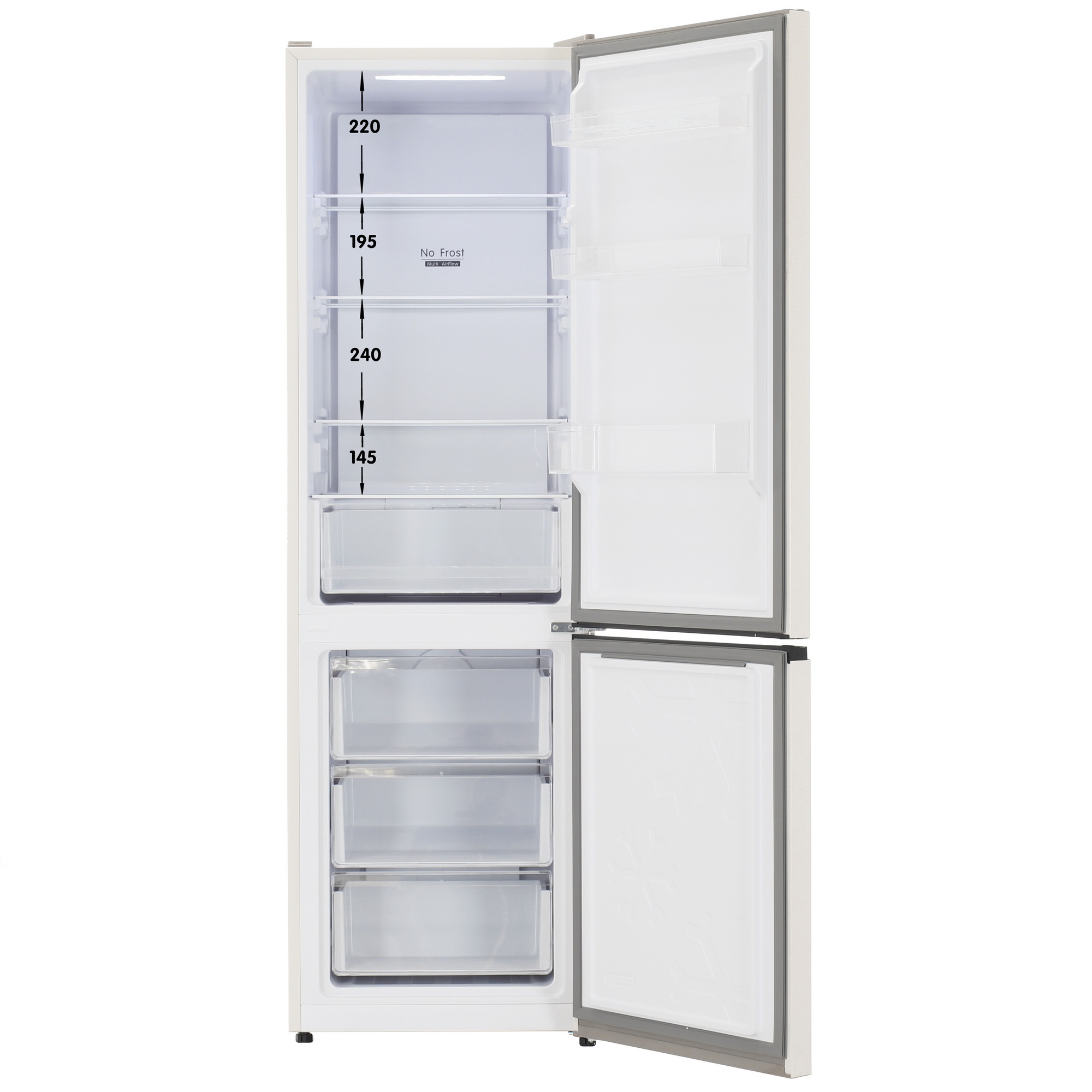 5401197 Холодильник с морозильником   DEXP B4-34BKA бежевый STDN-0014177 - Вид №1