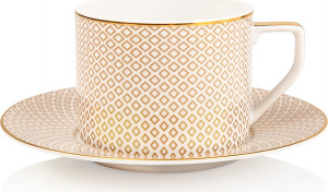 10621299 Rosenthal Чашка чайно-кофейная с блюдцем Rosenthal Францис Карро Беж 320мл, фарфор Фарфор