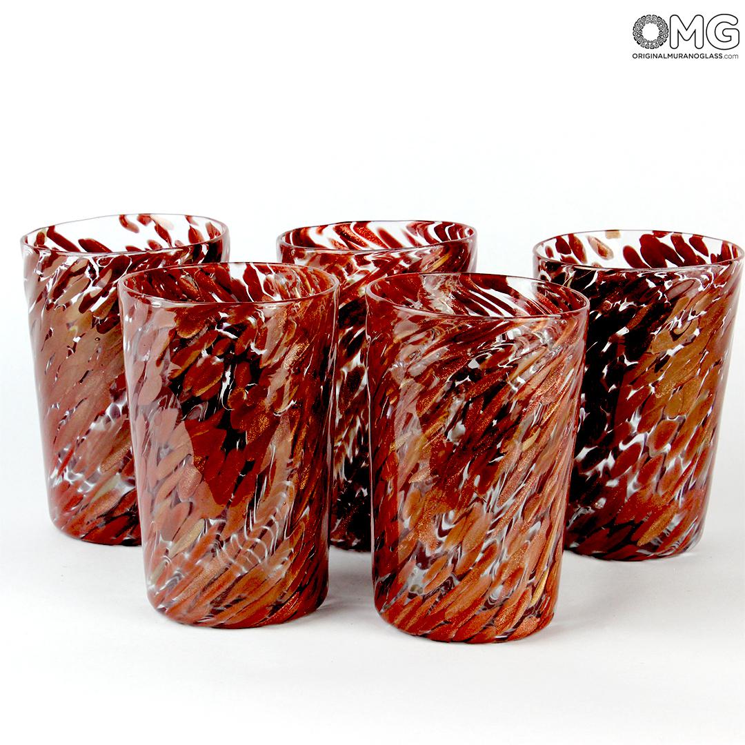 2937 ORIGINALMURANOGLASS Набор из 6 стаканов - Пламя форначе - Original Murano Glass OMG 7 см  - Вид №1