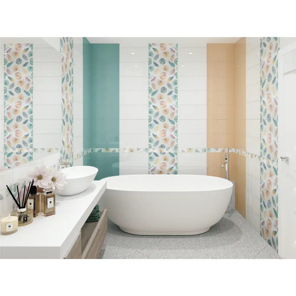 Плитка настенная «Аккорд» 20x45 см 1.08 м² цвет кремовый 82461527 STLM-2065538 PiezaROSA  - Вид №4