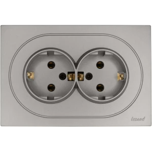 Розетка встраиваемая двойная LEZARD Osen с заземлением 89424789