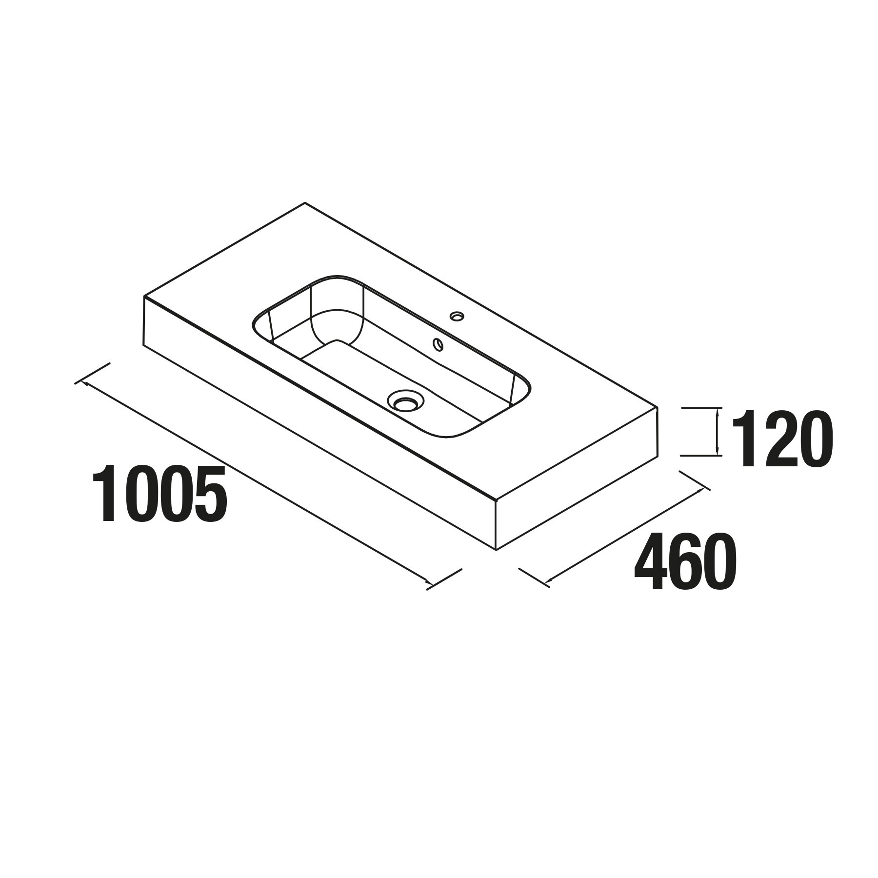 22681 SALGAR Раковина ESCOCIA 1005 MINERALMARMO 1005 x 128 x 460 мм  - Вид №1