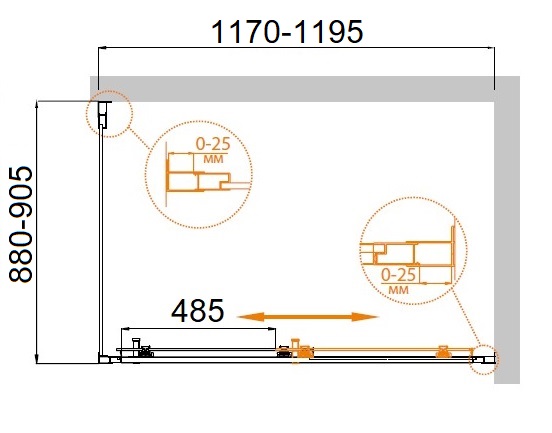 Душевой уголок CEZARES MOLVENO-AH-11-120/90-C-Cr-IV - Вид №2