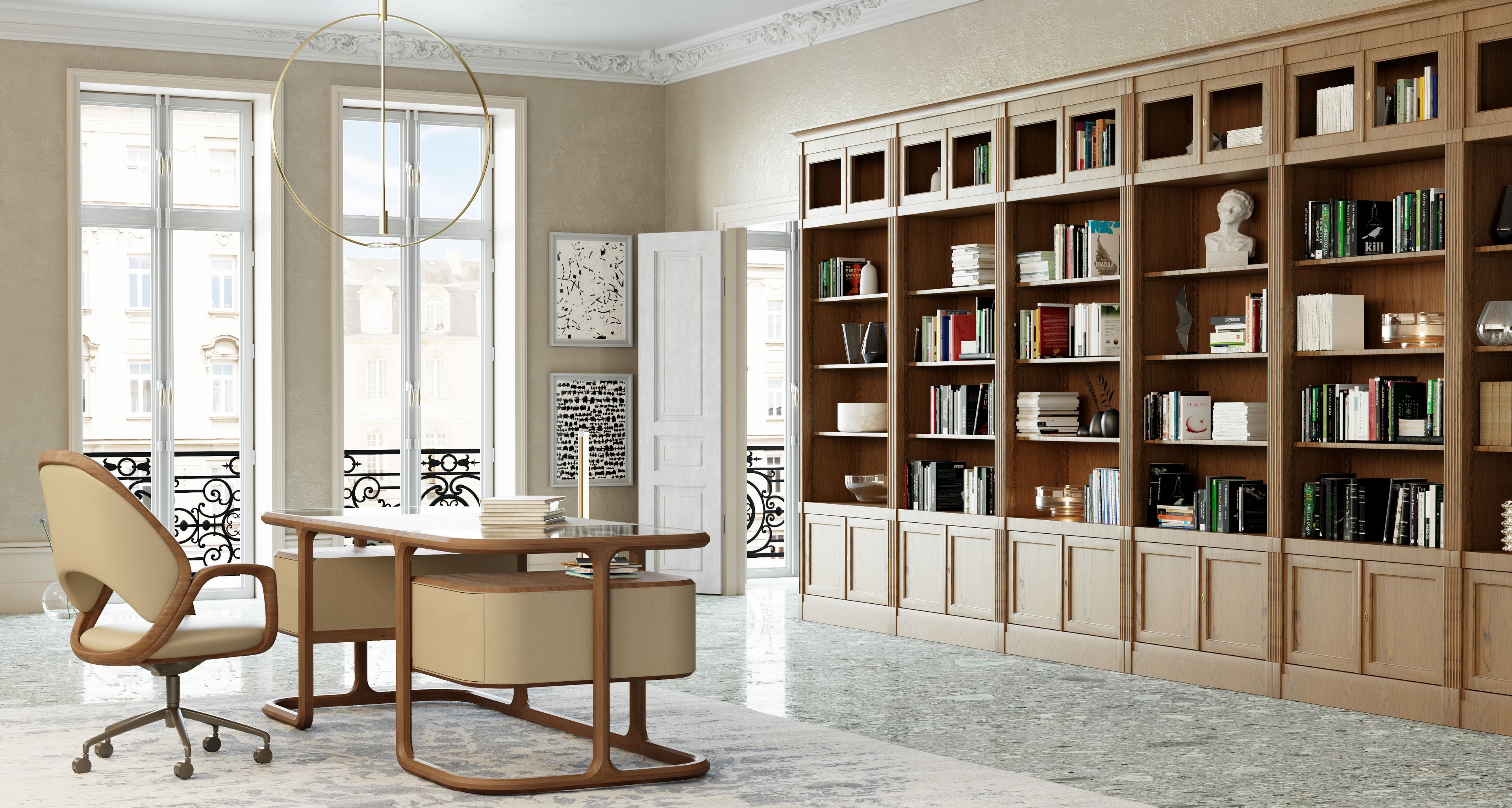 5-спицевое вращающееся офисное кресло из ясеня Morelato ARCH-00135984 - Вид №4