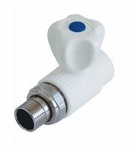 Кран шаровый KALDE D25х1/2" НР прямой с американкой белый