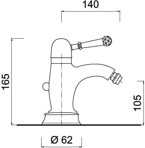 Rubinetteria Giulini Смеситель для биде, однорычажный, настольный Symphony 4343a - Вид №1