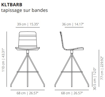 Viccarbe Тканевый поворотный табурет со спинкой Klip sun-id-1420815 - Вид №12