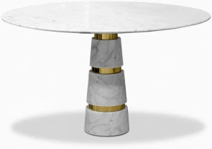 KOKET Круглый стол из каррарского мрамора Avalanche