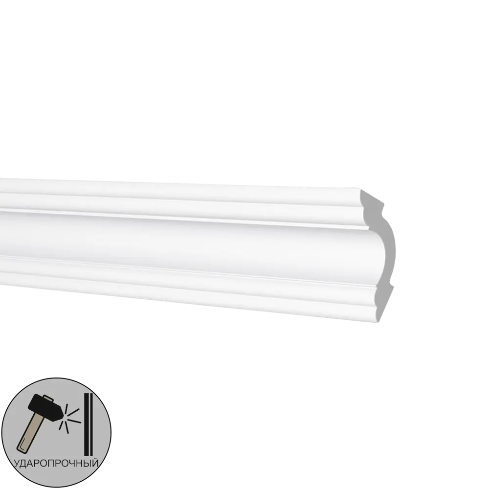 Плинтус потолочный полистирол ударопрочный NMC C1-RU белый 50x50x2000 мм STLM-2172799 - Вид №1