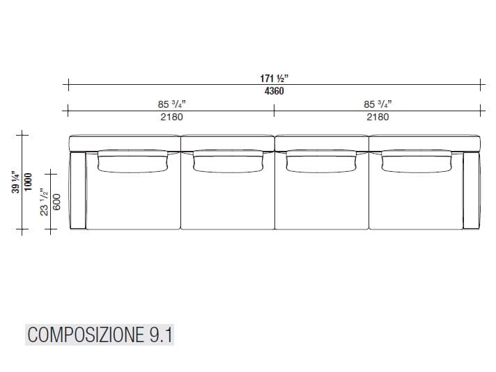 Кожаный диван с полуостровом Lema Venise ARCH-00001213 - Вид №11