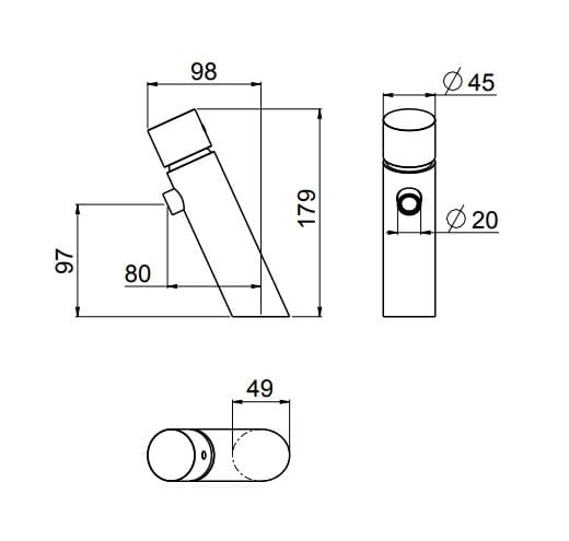 Однорычажный смеситель для раковины с одним отверстием CARIMALI Scull ARCH-00107160 - Вид №2