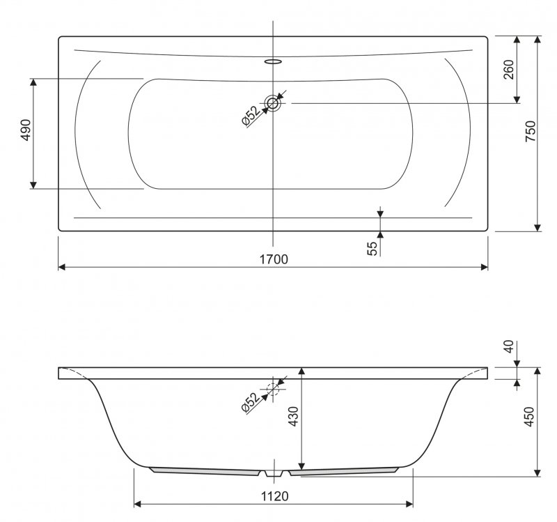 Акриловая ванна CEZARES ARENA-170-75-45  - Вид №3
