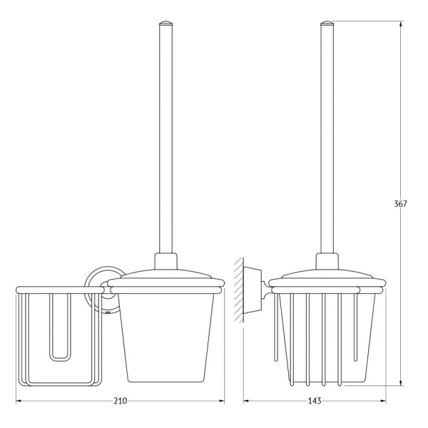 Держатель освежителя и ерш с крышкой FBS (Чехия) VIZ 058 sun-id-561211 - Вид №1