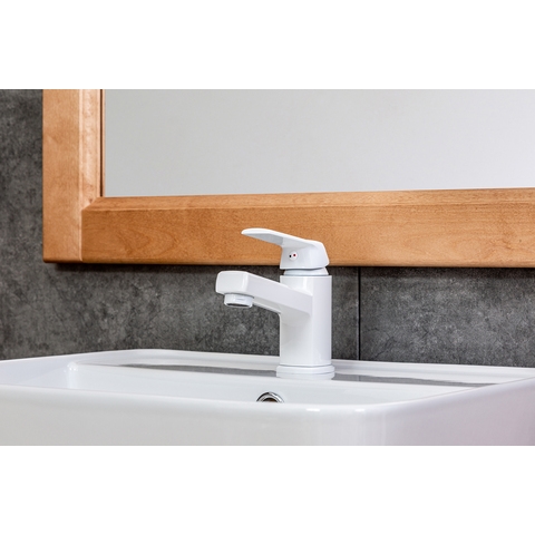 OneLife by Orange P02-021w однозахватный полимерный смеситель для раковины, цвет белый Графит sun-id-1517300 - Вид №2