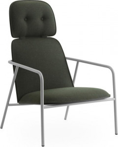 601823 Кресло для отдыха Pad High Grey Steel Black / Synergy Normann Copenhagen