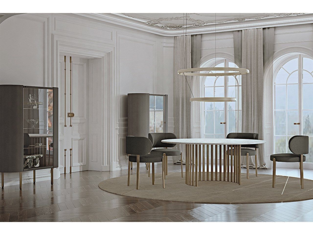 Круглый стол из мрамора и металла Turri Рим ARCH-00145657 - Вид №1