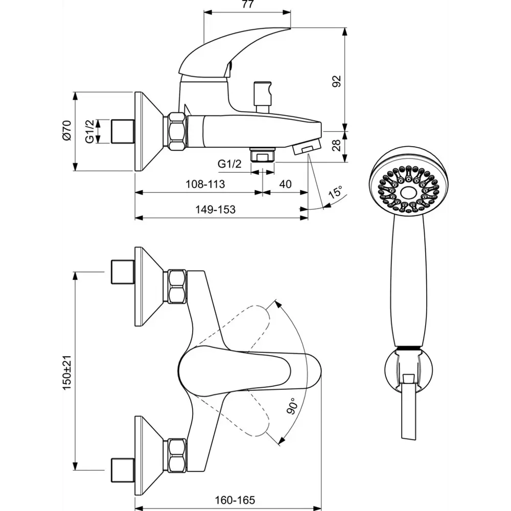 Смеситель для ванны Vidima Orion цвет хром 82376259 STLM-2197488 - Вид №6
