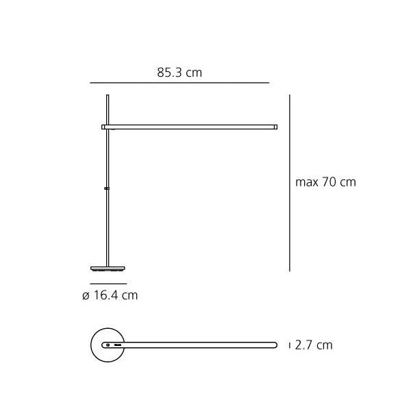 Настольная лампа на струбцине с диммером 70х85,3 см серебряная Talak 0682050A ARTEMIDE  00-3883000 Бежевый;белый  - Вид №1