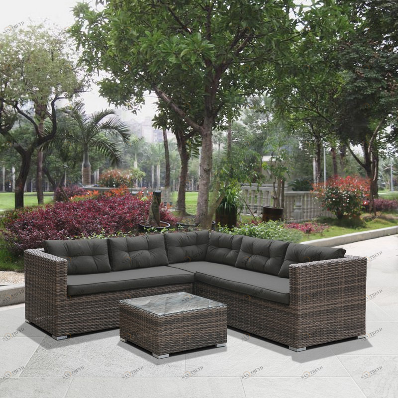 Диван угловой модульный из искусственного ротанга зеленый на 4 персоны Ajik AFINA  130516 Зеленый 