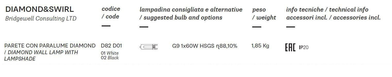 Хромированный металлический настенный светильник Fabbian Diamond Swirl ARCH-00004112 - Вид №5