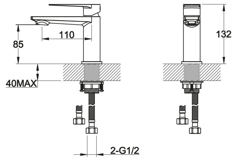 Смеситель для раковины CARIN CAR-LVM-CRM BELBAGNO  - Вид №1