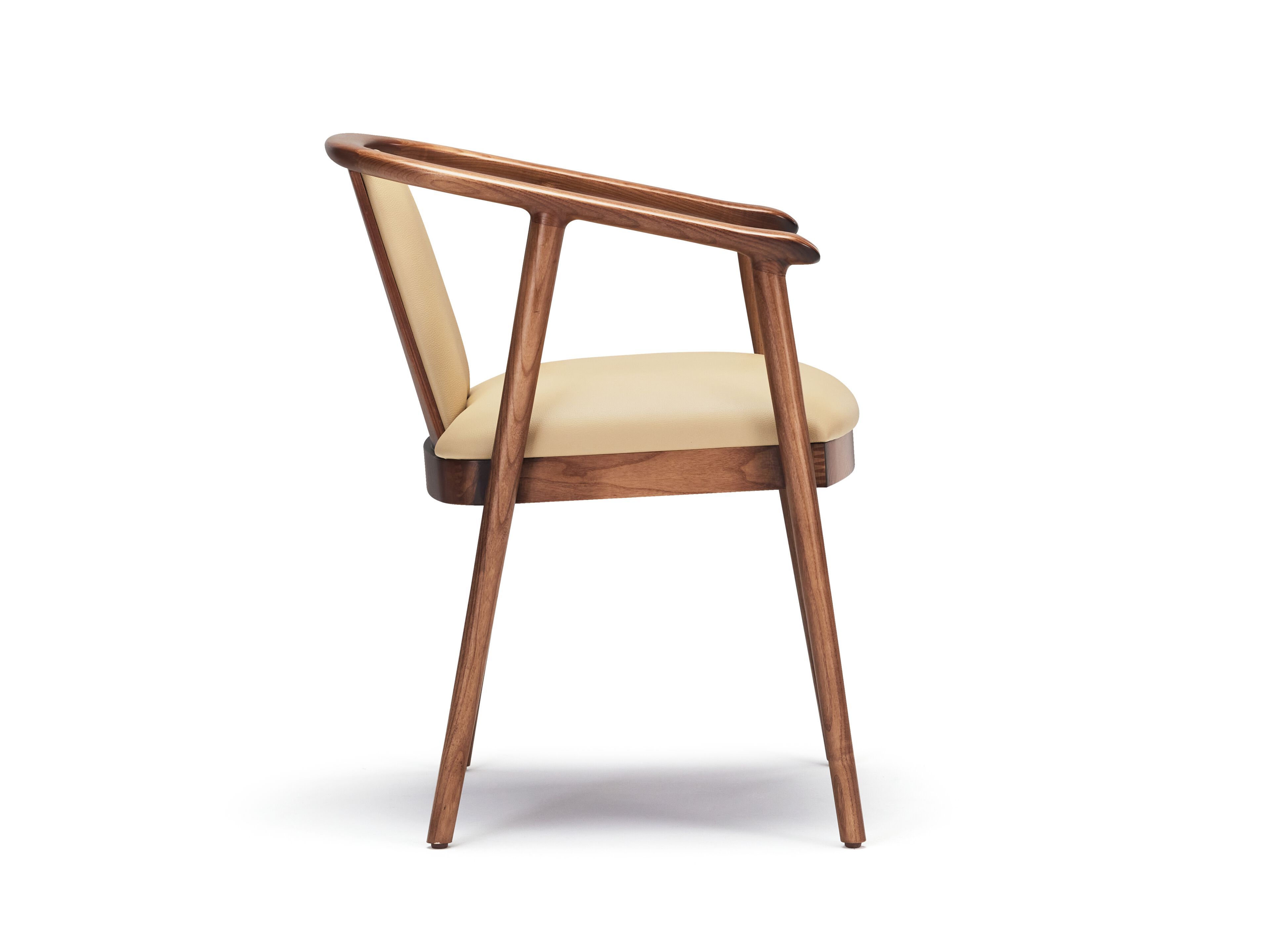 Стул из кожи и ясеня с подлокотниками Papell Design гостиница ARCH-00077504 - Вид №2