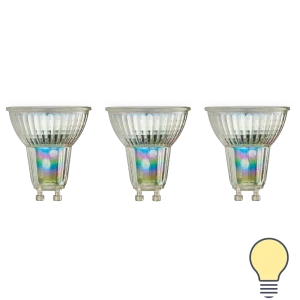 Набор умных ламп светодиодных Wi-Fi Osram Smart Plus GU10 220-240 В 5 Вт спот матовая 350 лм теплый белый свет 3 шт