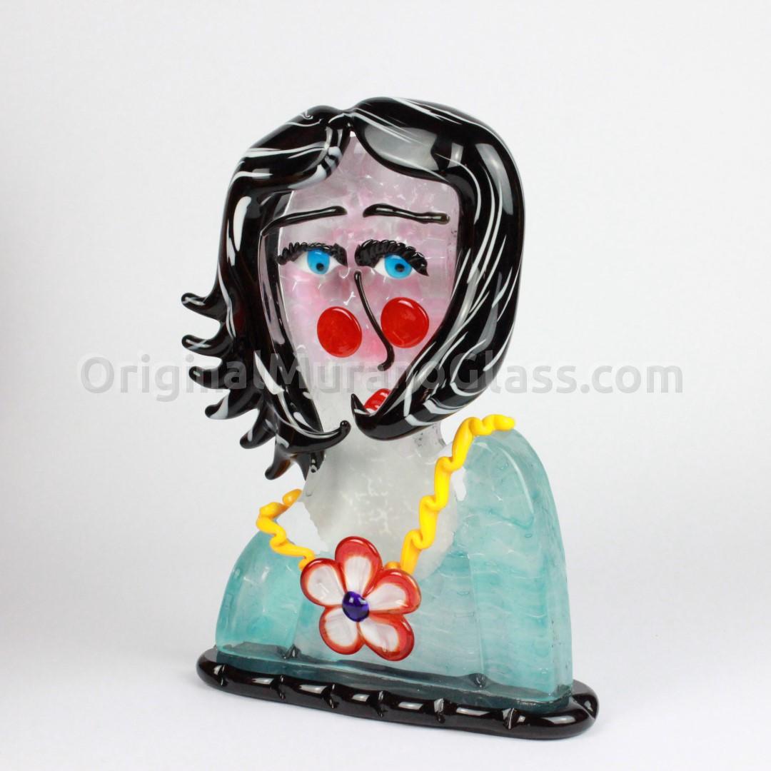 817 ORIGINALMURANOGLASS Скульптура Лицо женщины Vanity - Pop Art - по мотивам Пикассо - муранское стекло OMG 23 см  - Вид №1