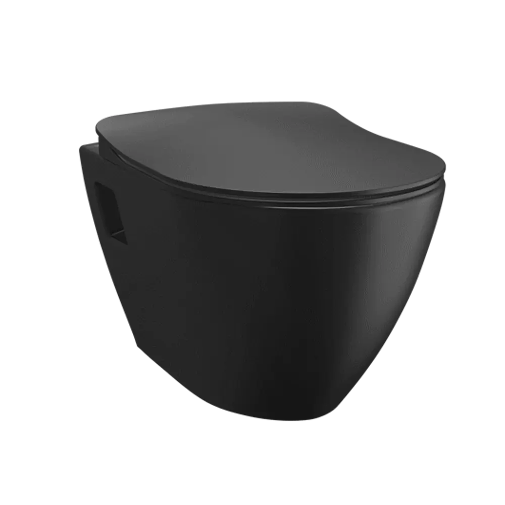 Унитаз подвесной Creavit Terra YD.SET.004.14 с сиденьем микролифт цвет черный матовый 85586174 STLM-2029543 