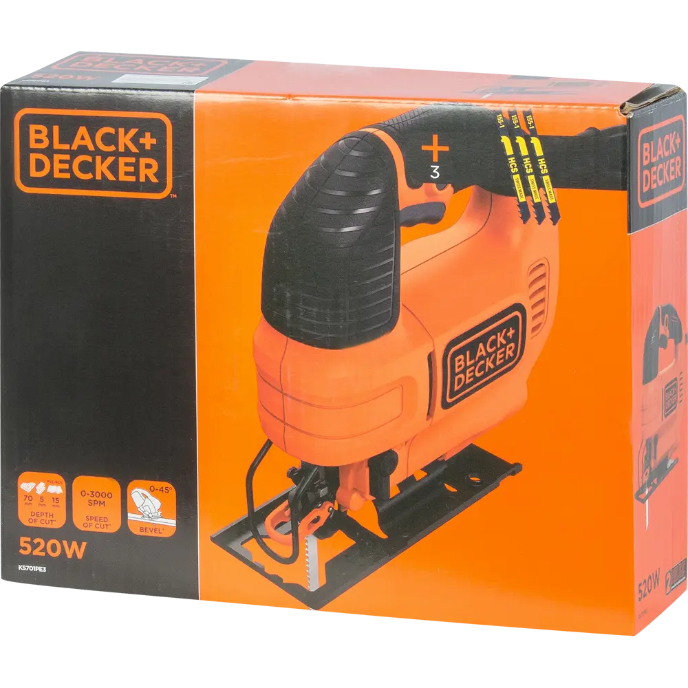 Лобзик Black&Decker KS701P, 520 Вт BLACK + DECKER STLM-2118309 - Вид №6